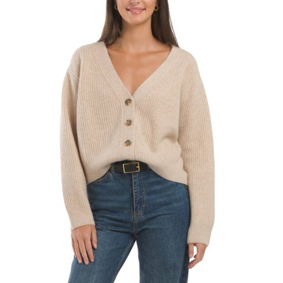 JOHNNIE-O Oatmeal Wool Blend Olivia Sweater - Picture 1 of 2